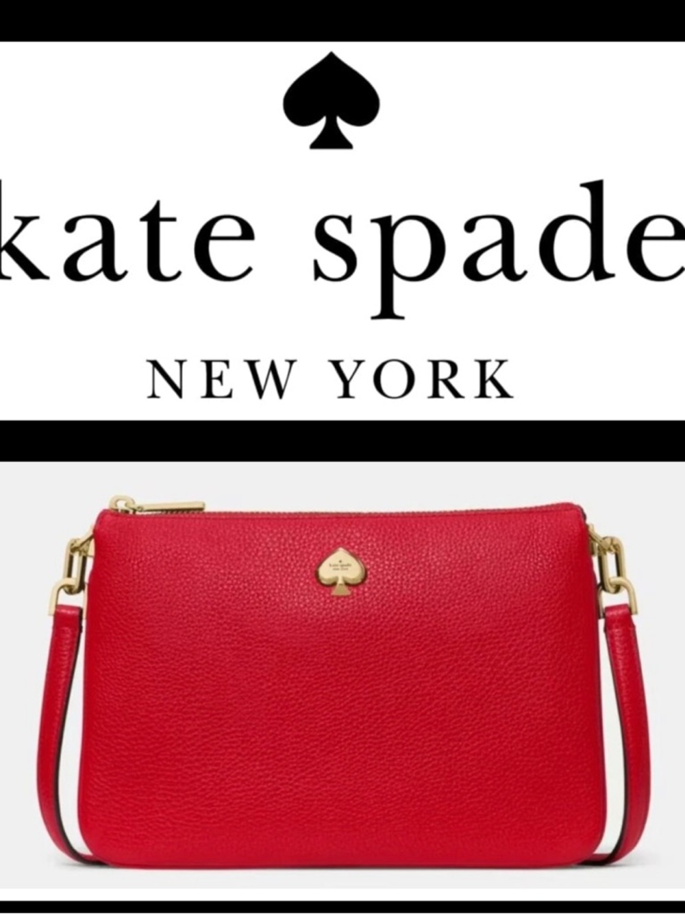 KATE SPADE ♠️ KAYLA TRIPLE Pebbled Leather Crossbody Bag BRAND NEW WITH TAG 🏷️